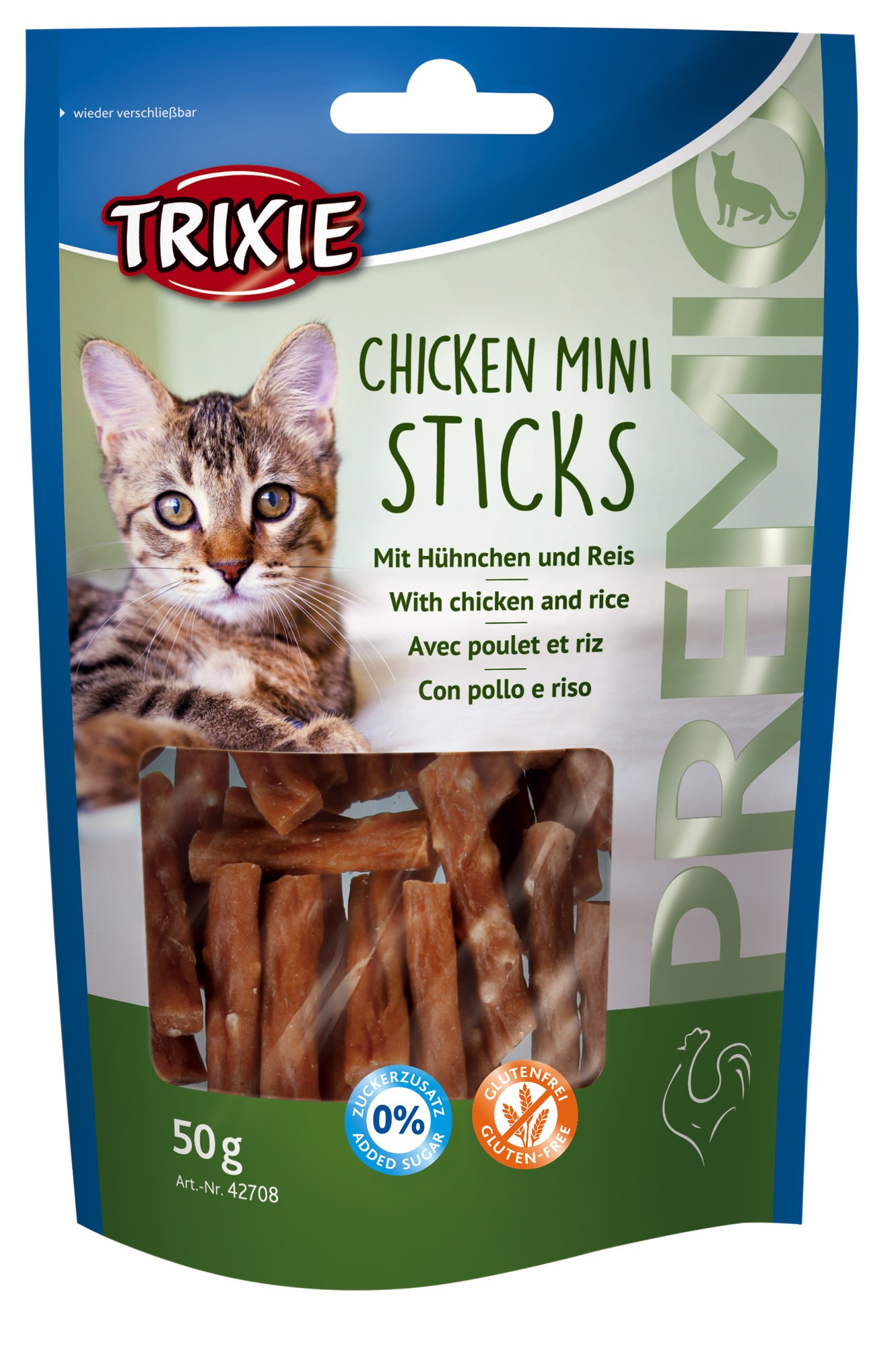 Mini Sticks für Katzen mit Hühnchen und Reis Geschmack