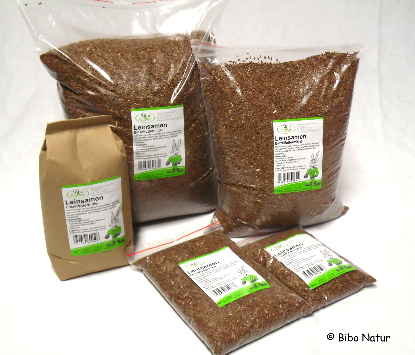 Abfüllungen von Leinsamen