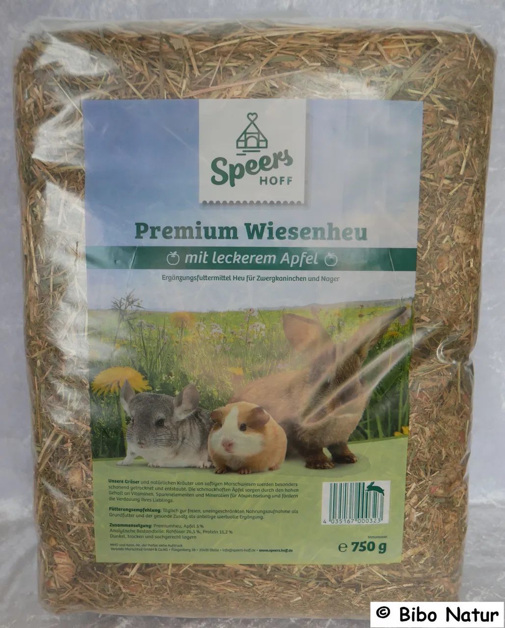 Premium Wiesenheu 750g mit leckerem Apfel