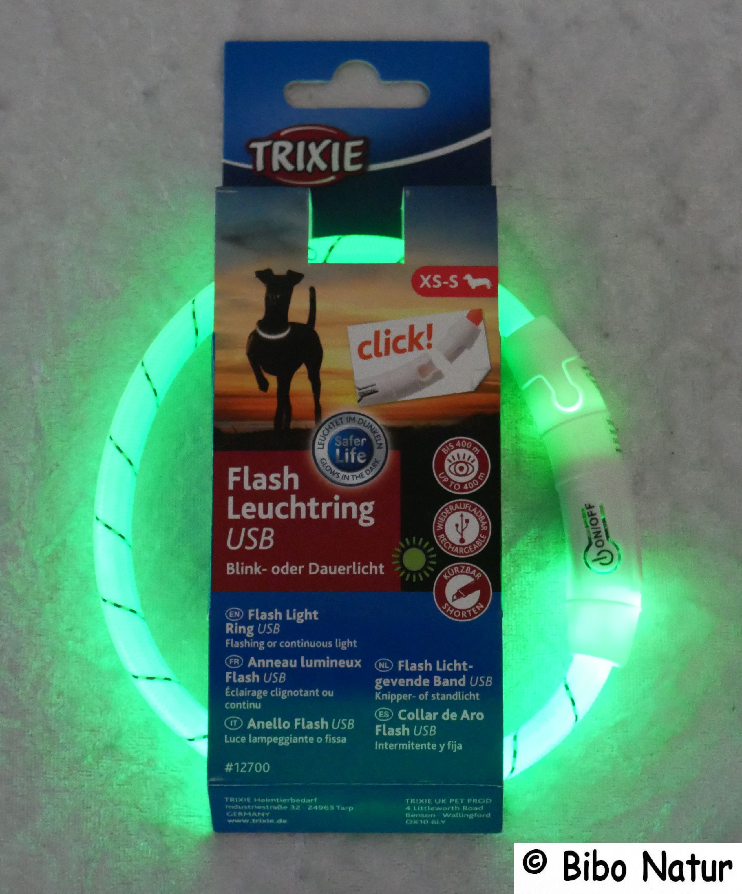 Flash Leuchtring Wiederaufladbar - grün XS-S