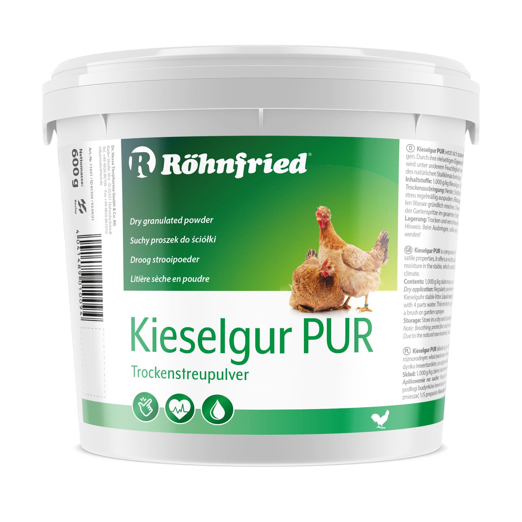 600 Gramm Eimer Kiselgur Pur